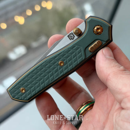 NCC Ragnahawk V4 - 3.3" S45VN Harpoon Tanto, Black and Bronze Frame, Forest Green G10, Hawk Lock - Made in USA (S/N 11)