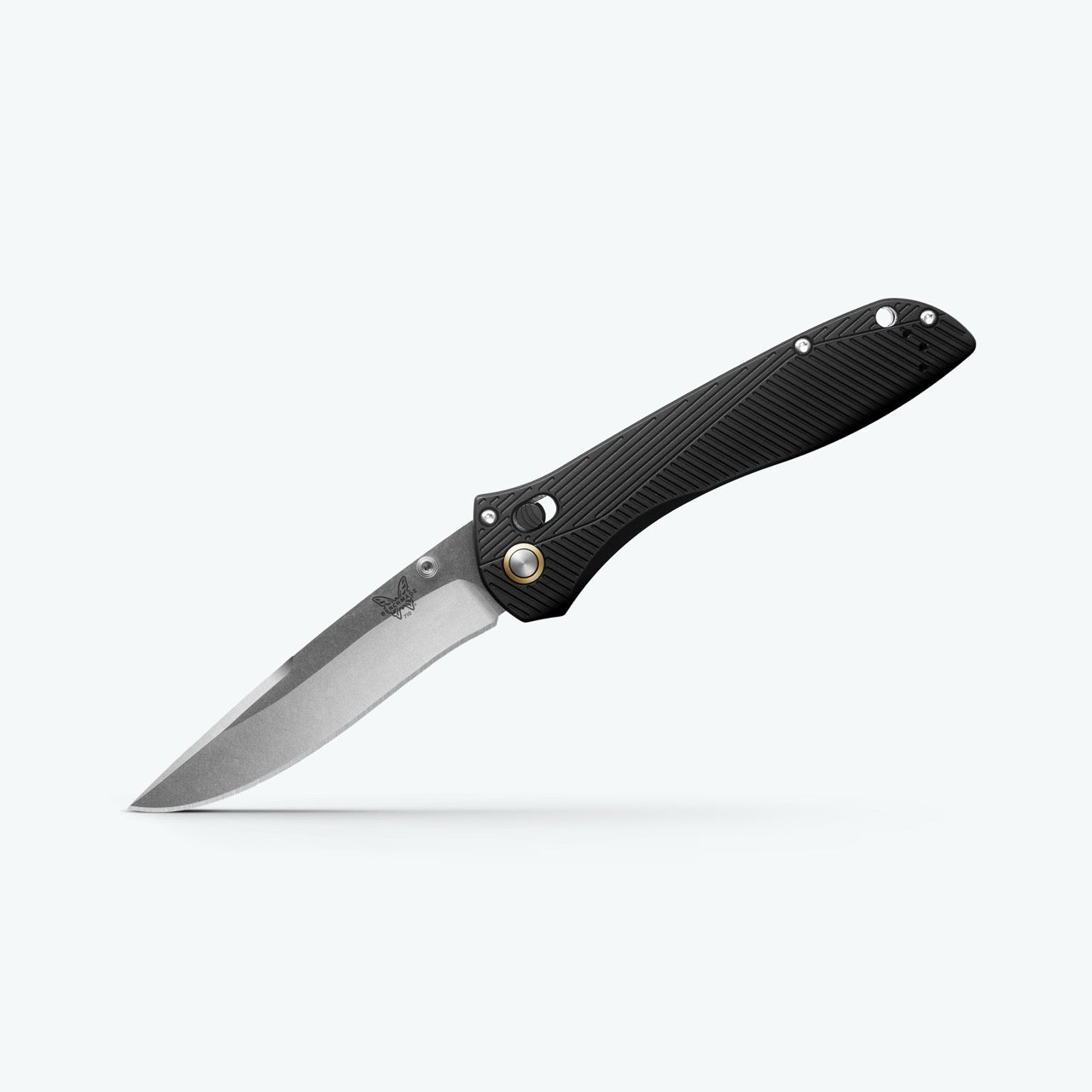 Benchmade SEVEN TEN 710-25 4" AXIS Lock – Black Aluminum, M390 Satin Recurve – Made in USA (710-25)