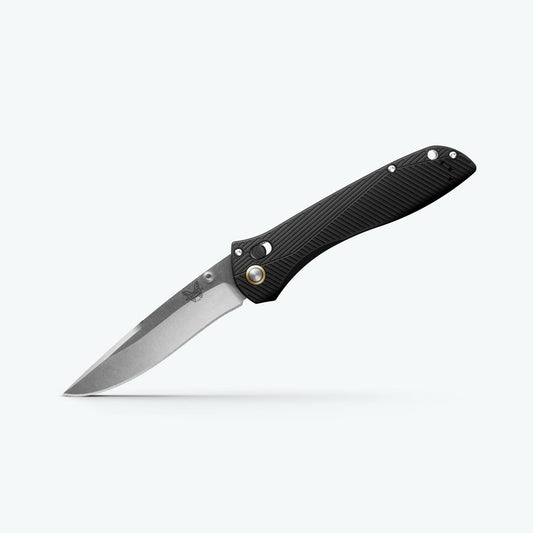 Benchmade SEVEN TEN 710-25 4" AXIS Lock – Black Aluminum, M390 Satin Recurve – Made in USA (710-25)