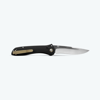 Benchmade SEVEN TEN 710-25 4" AXIS Lock – Black Aluminum, M390 Satin Recurve – Made in USA (710-25)