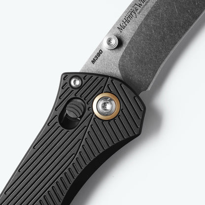 Benchmade SEVEN TEN 710-25 4" AXIS Lock – Black Aluminum, M390 Satin Recurve – Made in USA (710-25)