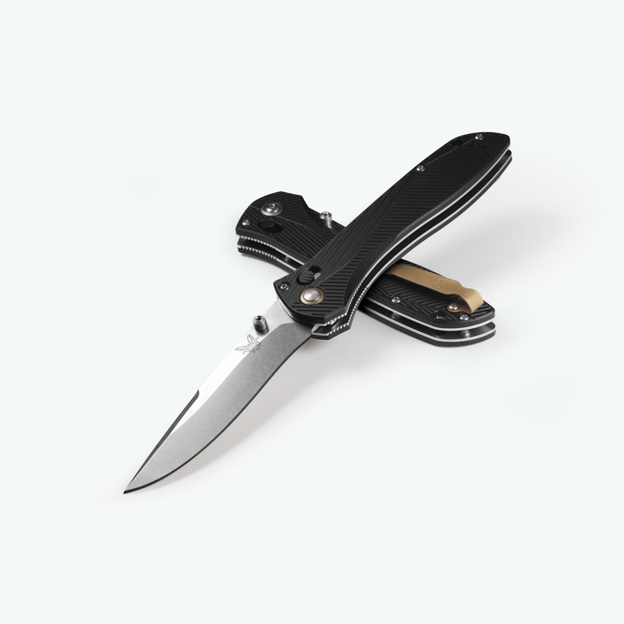 Benchmade SEVEN TEN 710-25 4" AXIS Lock – Black Aluminum, M390 Satin Recurve – Made in USA (710-25)