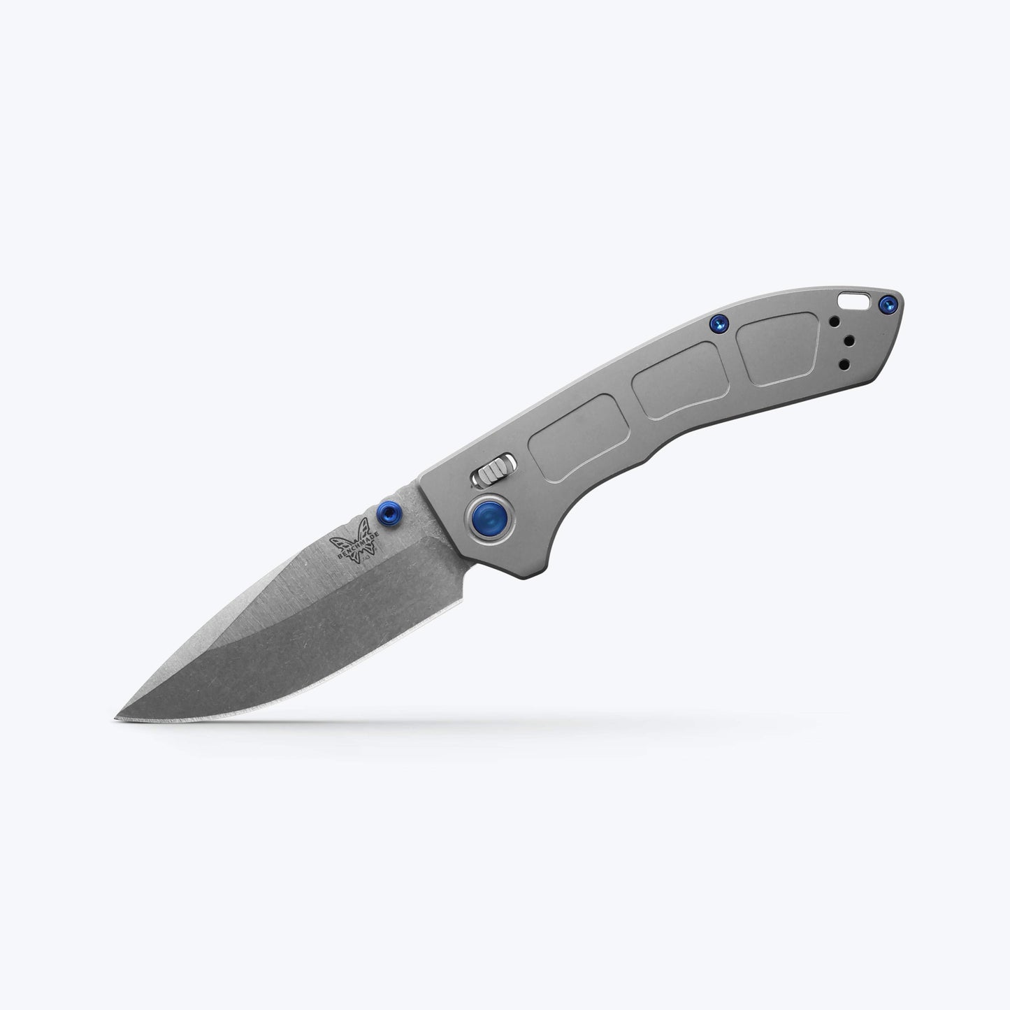 Benchmade Mini Narrows Gray Titanium 3.0 inch CPM 20CV Drop Point Knife – Made in USA (743)