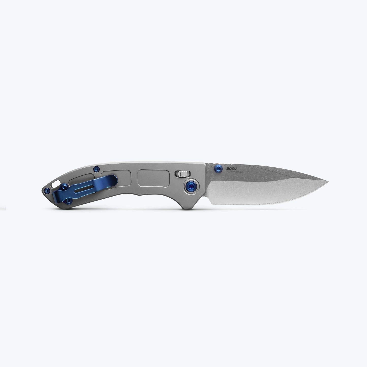 Benchmade Mini Narrows Gray Titanium 3.0 inch CPM 20CV Drop Point Knife – Made in USA (743)