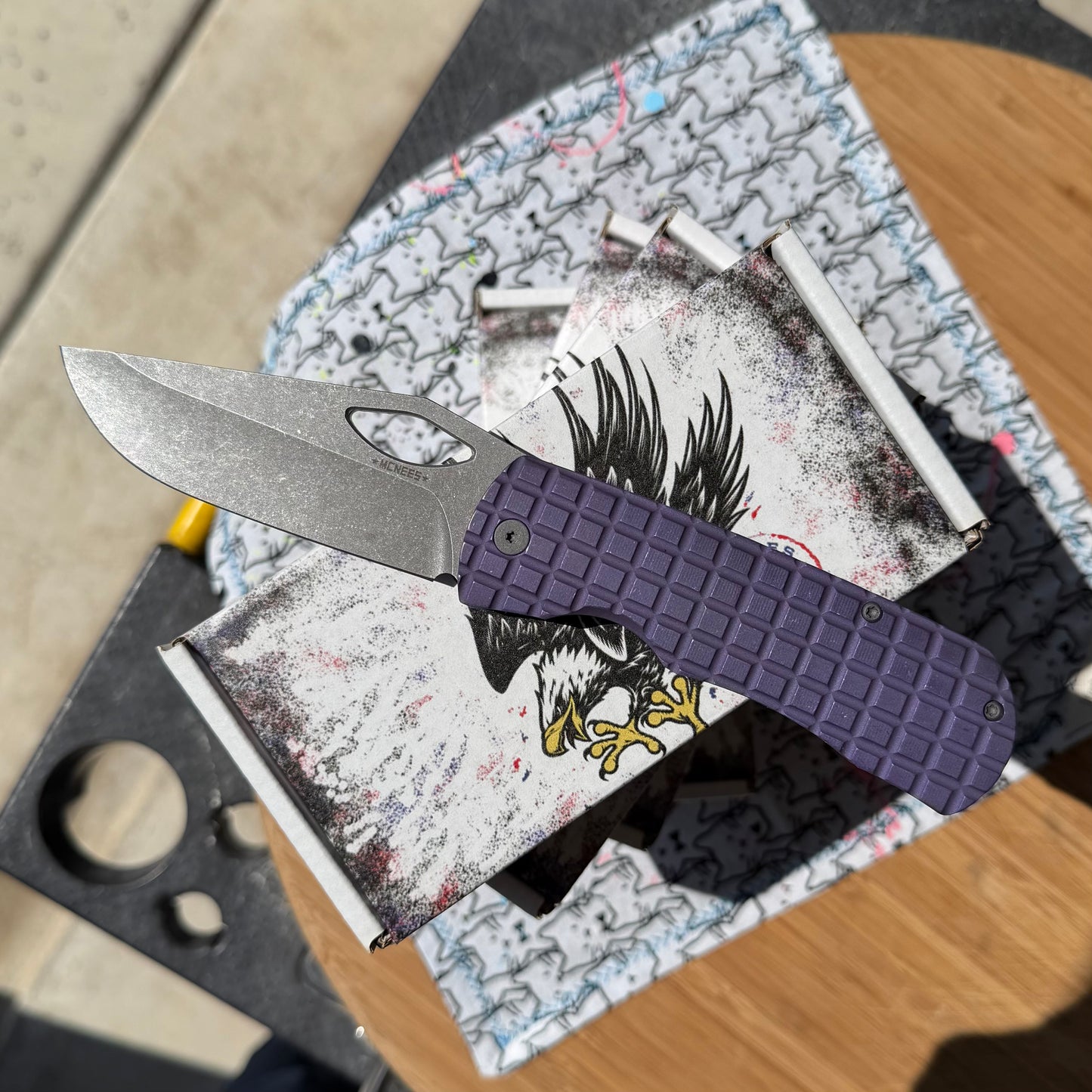 Frag Dixon Folding Knife – Titanium Frame Lock, 3.75″ MagnaCut Blade, Made in USA