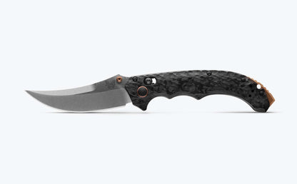 Benchmade Mini Bedlam Carbon Fiber 3.5 inch CPM S90V Scimitar Knife – Made in USA (865-02)