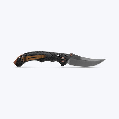 Benchmade Mini Bedlam Carbon Fiber 3.5 inch CPM S90V Scimitar Knife – Made in USA (865-02)