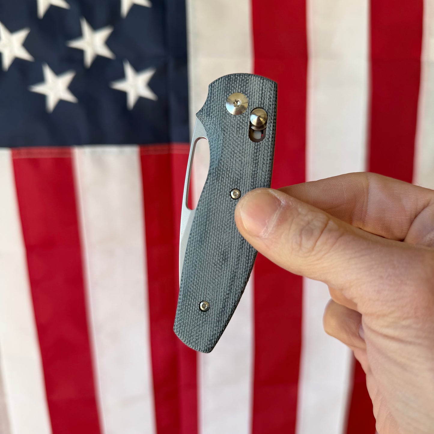 TRM Knives Bulldog Rev. B Folding Knife – Blue Denim Micarta, MagnaCut Steel – Made in USA