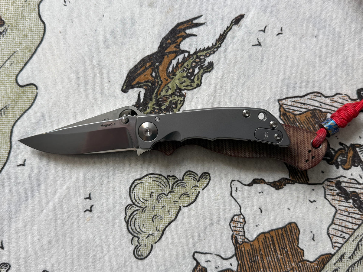 The Back Door: Spartan Blades Harsey Folder SHF 3.25 - Titanium Frame Lock, Stonewash Magnacut - Made in USA (SF10SW) (Return)