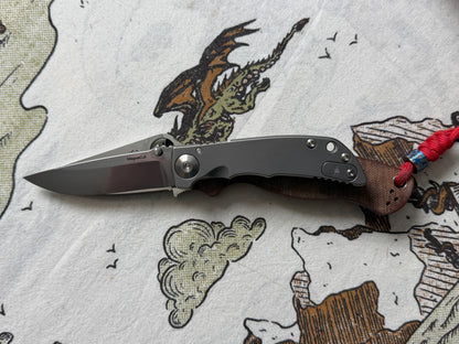 The Back Door: Spartan Blades Harsey Folder SHF 3.25 - Titanium Frame Lock, Stonewash Magnacut - Made in USA (SF10SW) (Return)