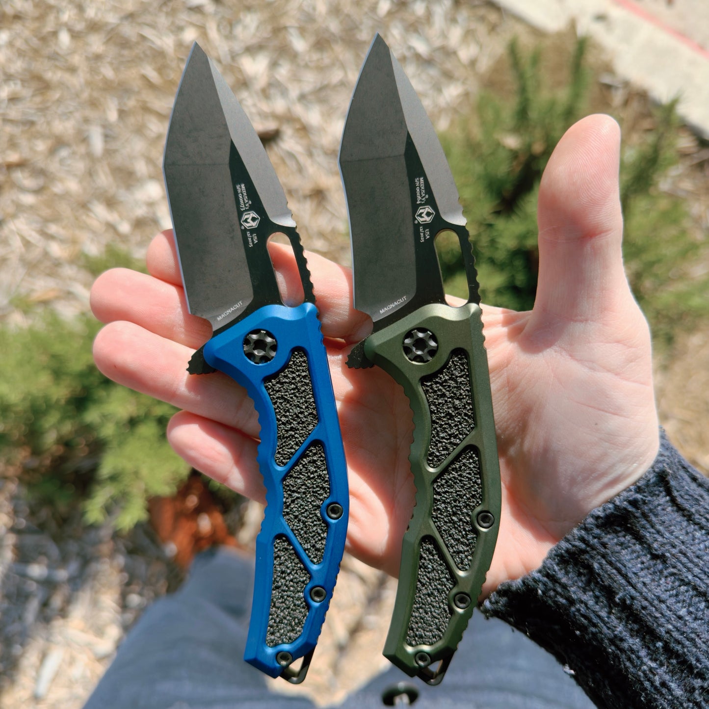 Heretic Medusa Manual RE DLC OD Green Tactical, 3.3″ MagnaCut Recurve Blade, Made in USA (H010-6A-GRN)