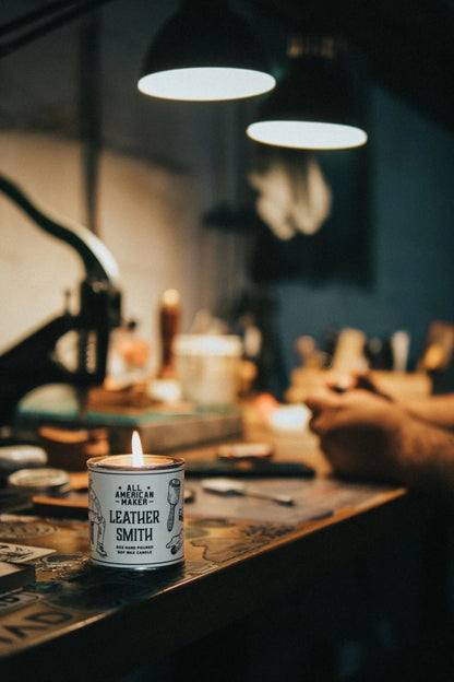 All American Maker Leathersmith Candle – 100% USA Made Soy Wax