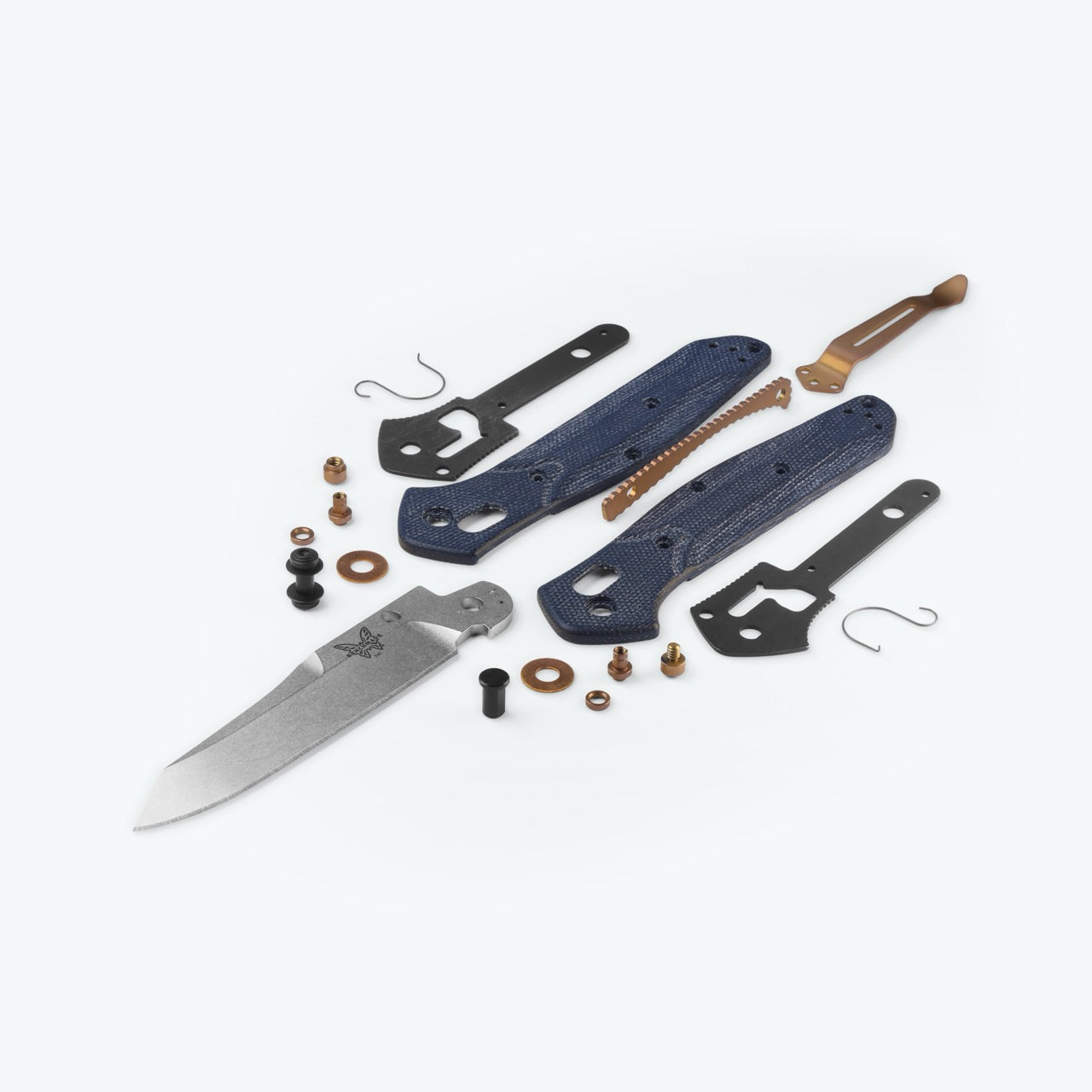 Benchmade Osborne 940-04 Denim Micarta, 3.4″ M390 Reverse Tanto Blade, Made in USA (940-04)