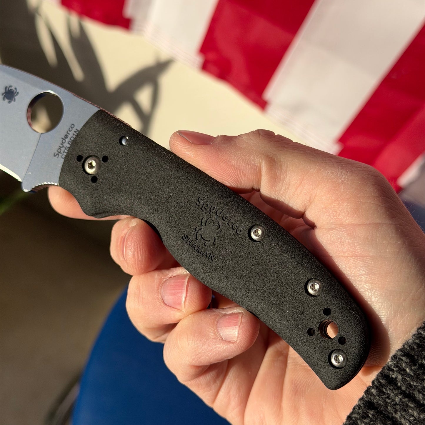 Spyderco Shaman Lightweight Black FRN 3.5 inch CTS-BD1 Compression Lock Knife – Made in USA (SC229PBK)