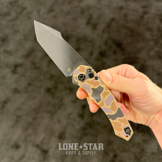 Heretic Mini Pariah Auto Duck Camo, 3.36" MagnaCut Black Tanto, Glass Packed Polymer Chassis - Made in USA (H055-DC)