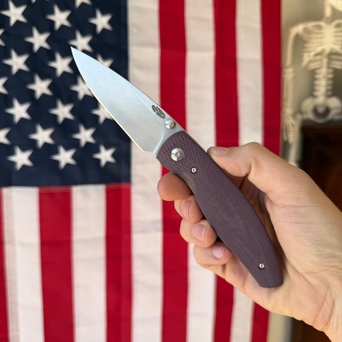 TRM ATOM LL Popsicle Purple 3D G10, 3.5″ MagnaCut Blade, Made in USA