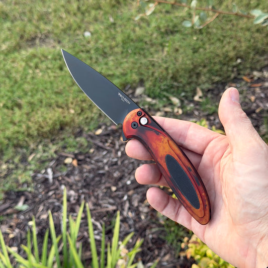 Cambria 2 - Del Fuego, Black G-10, DLC MagnaCut Blade