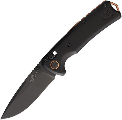 Bear & Son Nekama II 3.25" Slide Lock Folder – Black Aluminum, 14C28N Drop Point DLC – Made in USA (BCMC1100ALBK)