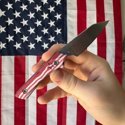 Lynch Blades USA 250 Swift Six 2.5" Fixed Blade – Patriotic G-Carta, MagnaCut Stonewash, Dual Sheath – Made in USA