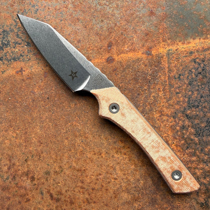 Lynch Blades Swift Six 2.5" Fixed Blade – Brown Canvas Micarta, MagnaCut Stonewash, Dual Sheath – Made in USA