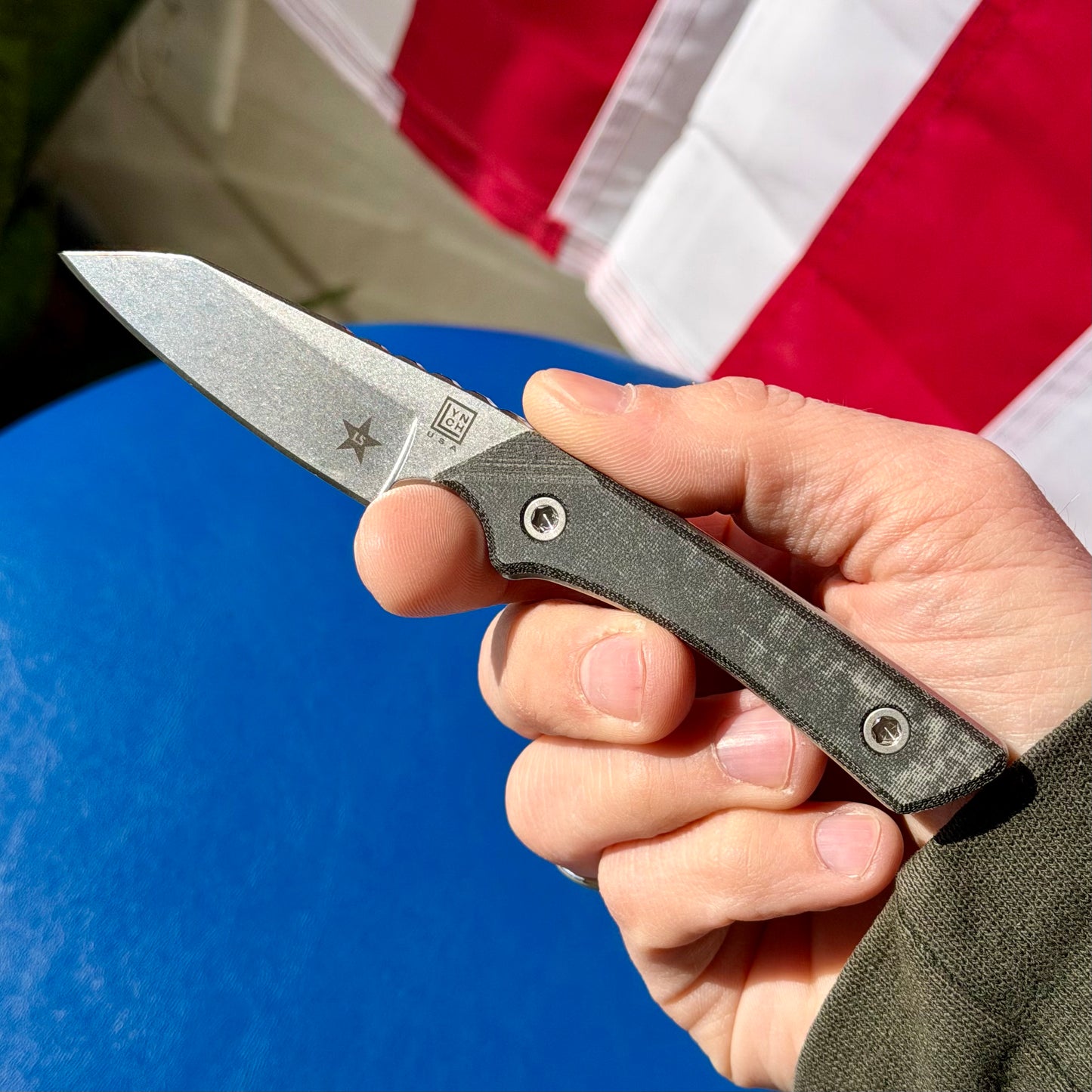 LynchNW Swift Six Fixed Blade Knife, 2.5″ CPM Cru-Wear Blade, Black Micarta Handle, Made in USA (LB-SW6-LON-STR-CRU-PM-BLK-STO)