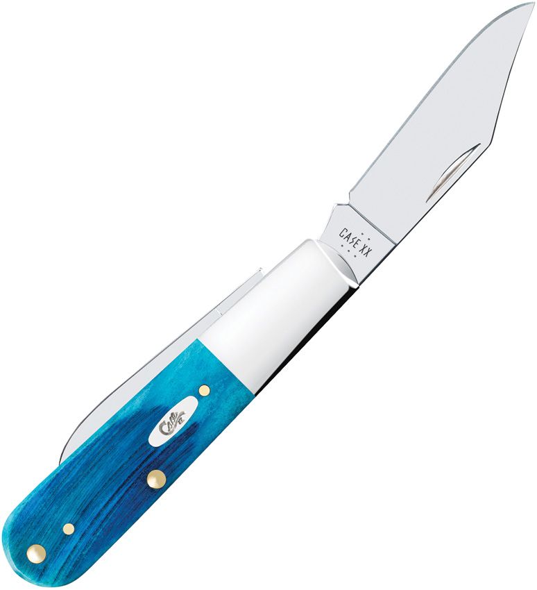 Barlow Pocket Knife – Caribbean Blue Sawcut Bone Handle, Clip & Pen Blades (CA25581)