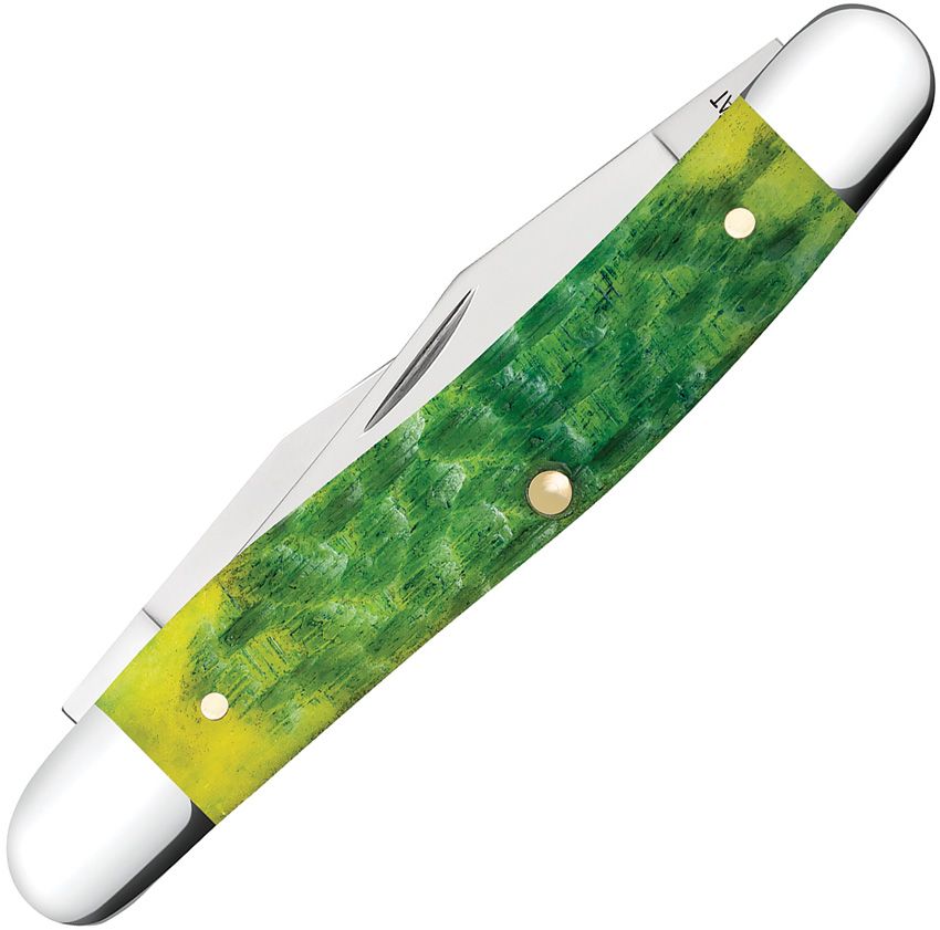 Muskrat Pocket Knife – Green Apple Jigged Bone Handle, Dual Clip Blades (CA27866)