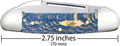 Baby Butterbean Pocket Knife – Blue Sycamore Wood Handle, Spear & Pen Blades (CA63733)