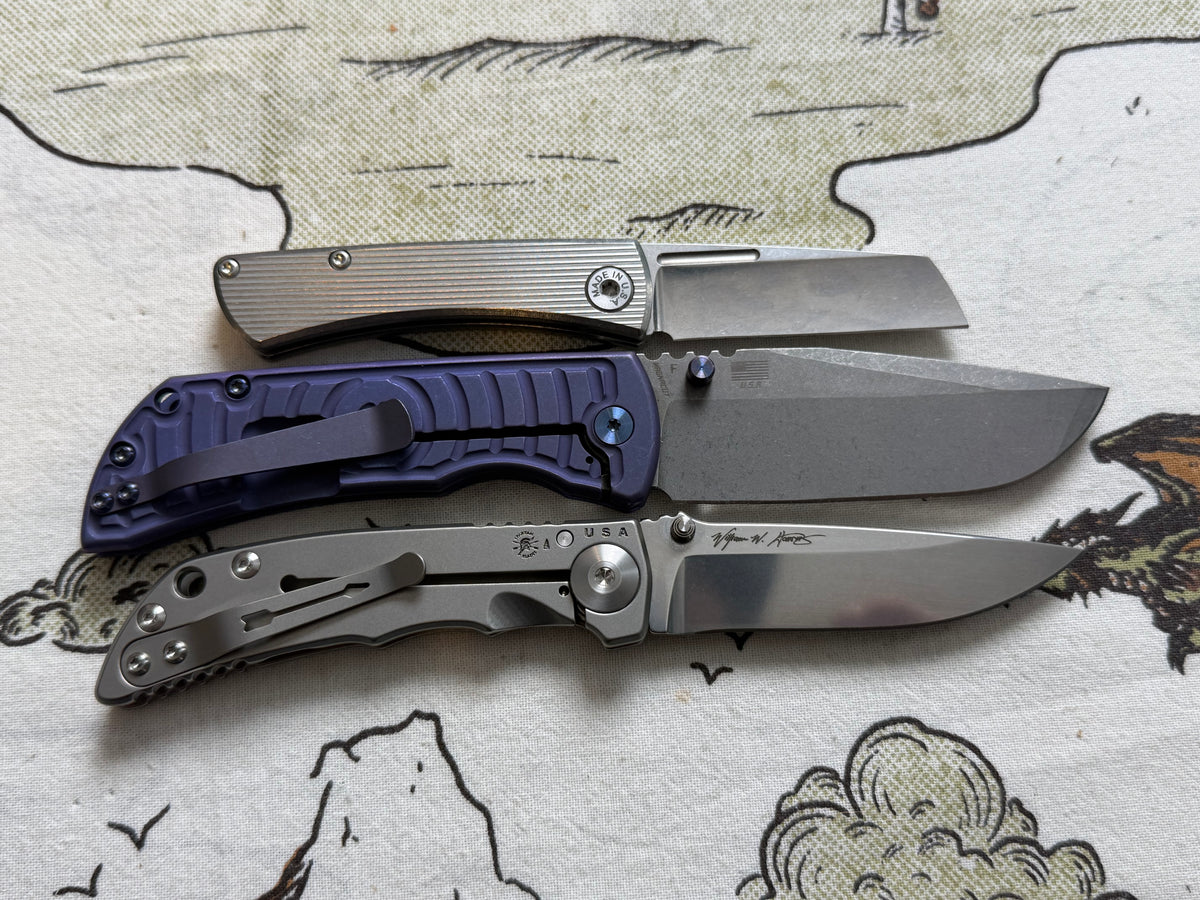 The Back Door: Spartan Blades Harsey Folder SHF 3.25 - Titanium Frame Lock, Stonewash Magnacut - Made in USA (SF10SW) (Return)