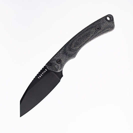 Redhawk Fixed Blade – Black Cerakote MagnaCut Reverse Tanto, 3D Contoured Micarta Handles, Leather Sheath – Made in USA
