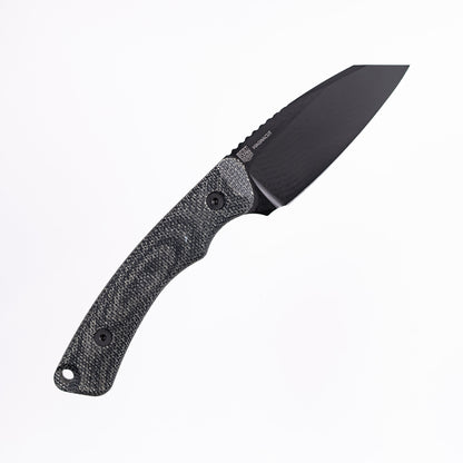 Redhawk Fixed Blade – Black Cerakote MagnaCut Reverse Tanto, 3D Contoured Micarta Handles, Kydex Sheath – Made in USA