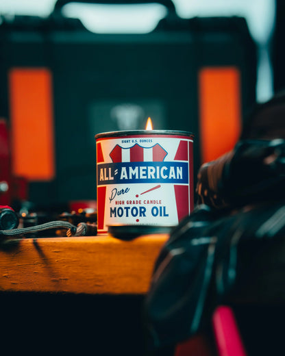 All American Maker Motor Oil Candle – 8oz, 100% USA Made Soy Wax