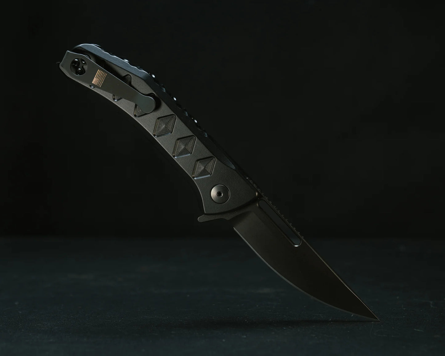 Half Face Blades Kwaiken Folder, Anodized Black Aluminum Handle, 3.2″ S45VN Blade, Made in USA