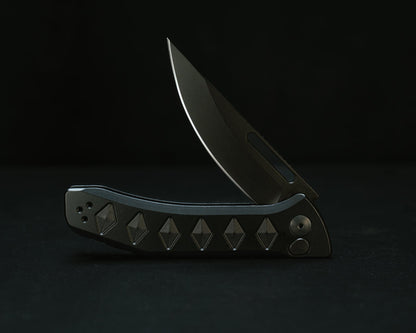 Half Face Blades Kwaiken Folder, Anodized Black Aluminum Handle, 3.2″ S45VN Blade, Made in USA