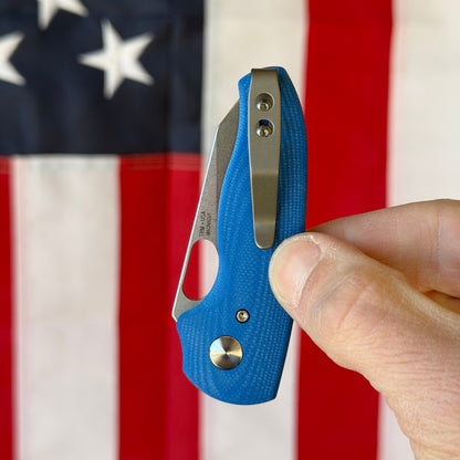 TRM NERD LL Folding Knife, 2.2” MagnaCut Blade, Royal Blue G10 3D Contoured Scales, Made in USA