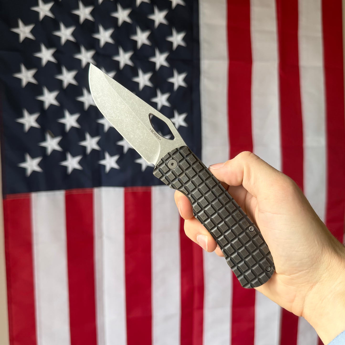 Frag Dixon Folding Knife – Titanium Frame Lock, 3.75″ MagnaCut Blade, Made in USA