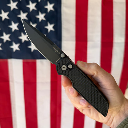 Pro-Tech TR-3 Integrity Manual Knife - Relic Black Handle, DLC MagnaCut Blade (INT1106)