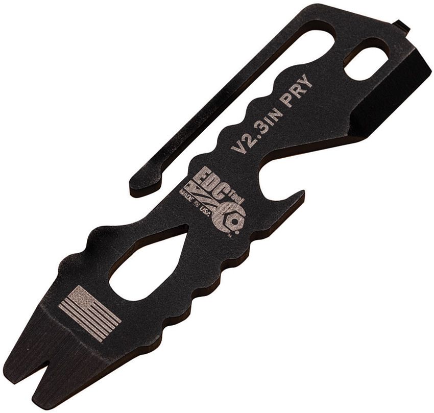 EDT Tool Co. Pry Bar Multi Tool 3" – Black DLC Titanium, 9 Integrated Tools – Made in USA (EDTPB3DLC)