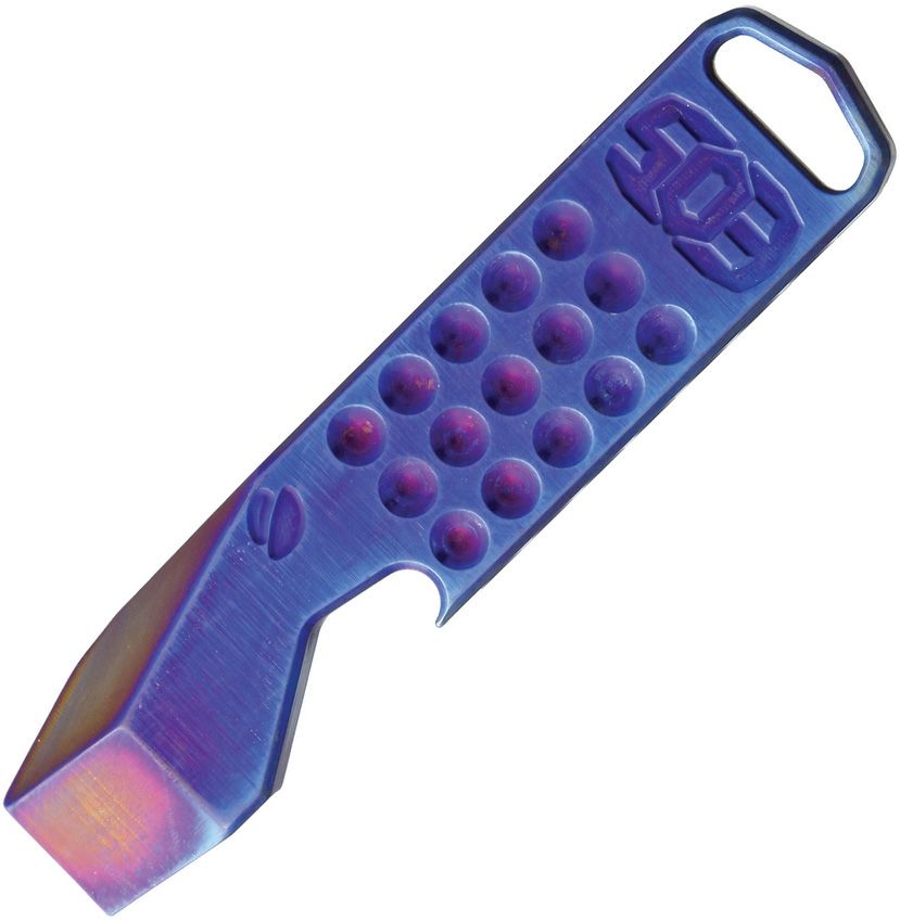 Mako Keychain Tool – Flame Anodized Titanium, Bottle Opener &amp; Pry Bar – Made in USA (EOSMAKOF)