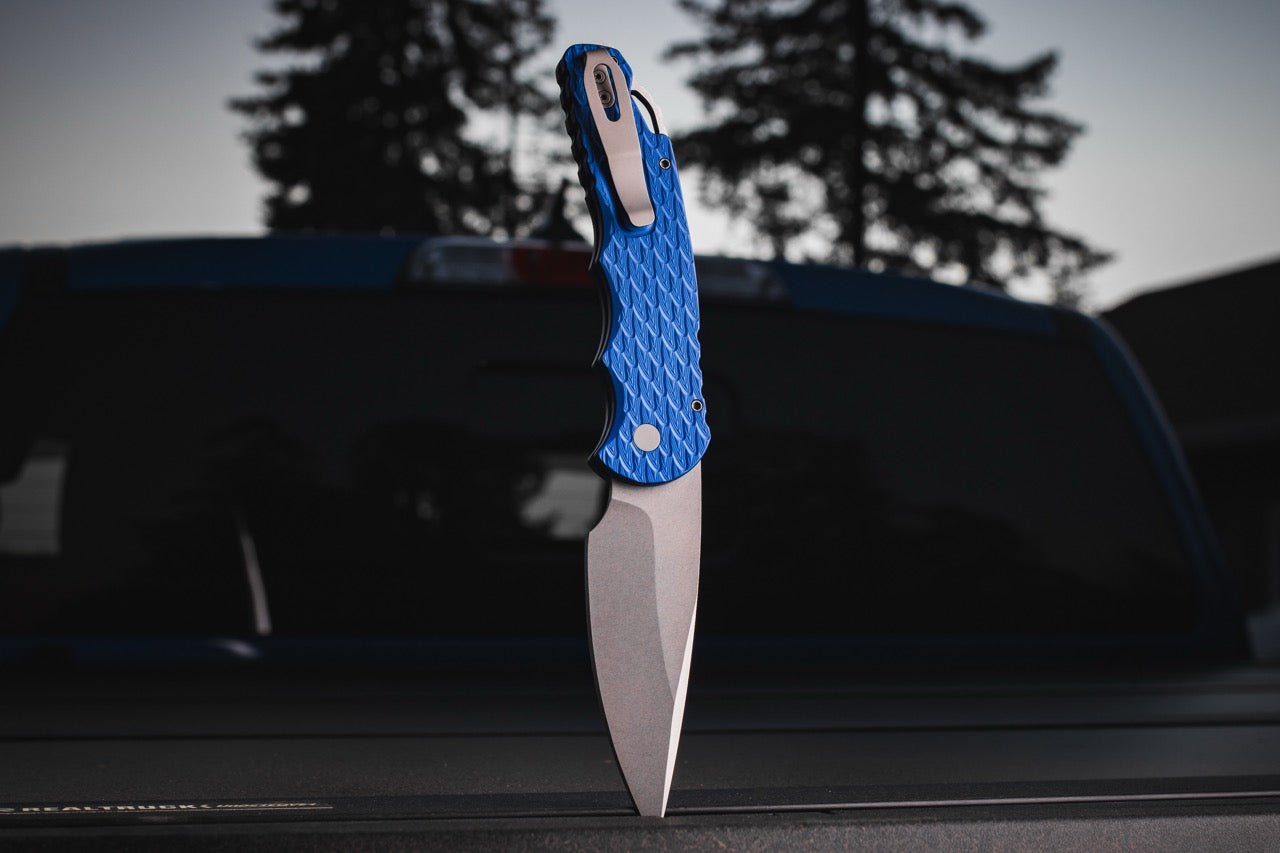 Pro-Tech Tactical Response 4 Auto Knife - Blue Aluminum, 4" Stonewash MagnaMax, Button Lock - Made in USA (T4105 F MM Blue)