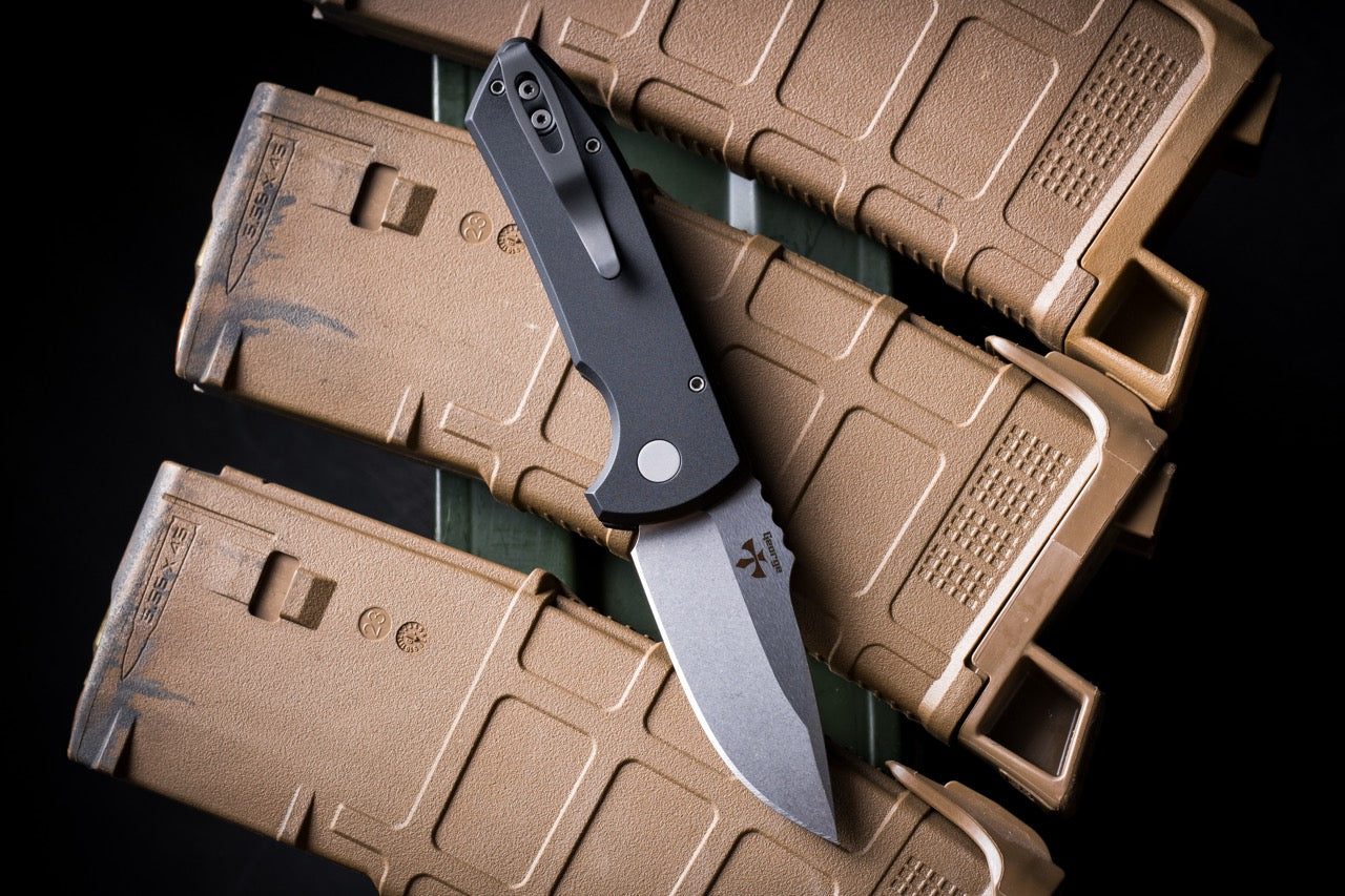 Pro-Tech SBR Auto Knife - Black Aluminum, 2.5" S35VN, Button Lock - Made in USA (LG405)