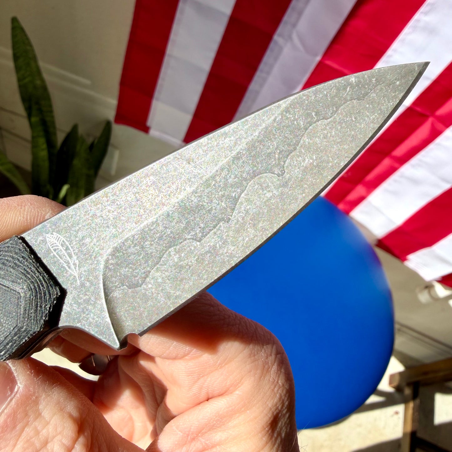 LynchNW Sparrow Seven MagnaCut Fixed Blade Knife – Black Micarta, Fauxhamon Acid-Wash (LB-SP7-LON-STR-PM-BLK-FHA)