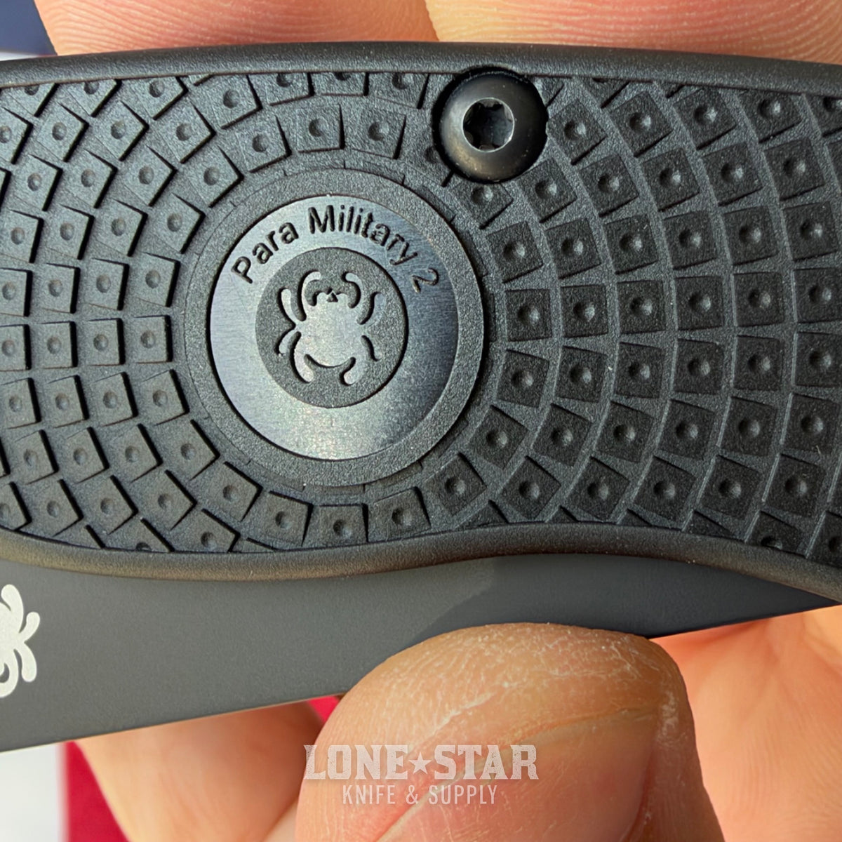 Spyderco Para Military 2 Lightweight Knife, 3.47" Black DLC CTS BD1N, Black FRN, Compression Lock, Made in USA (SC81PBBK2)