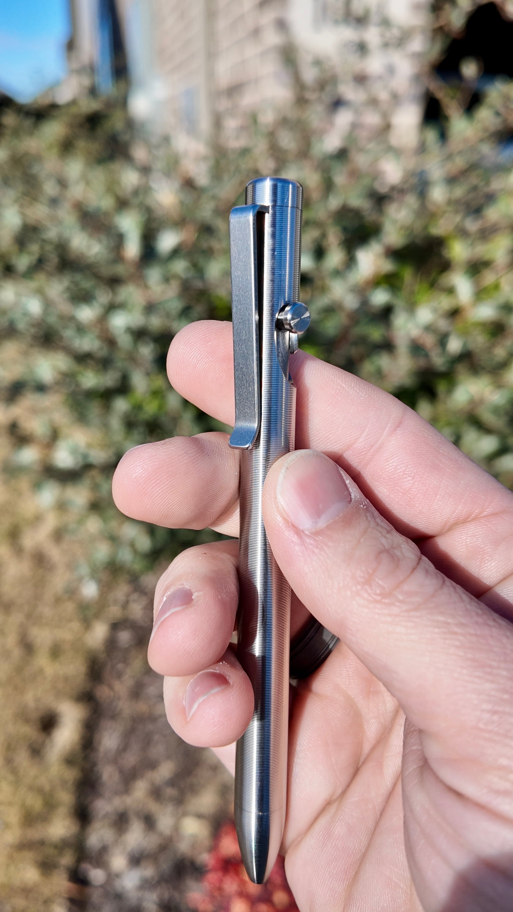 Bolt Action Pen – Standard Size in Titanium – Lone Star Knife Supply