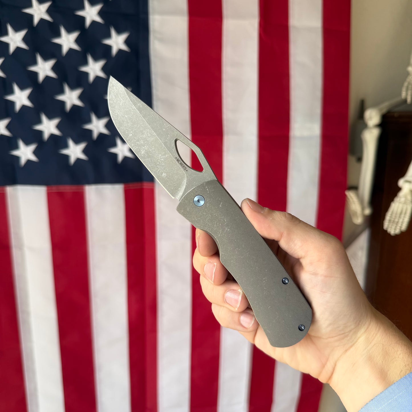 Dixon Folding Knife – Titanium Frame Lock, 3.75″ MagnaCut Blade, Made in USA