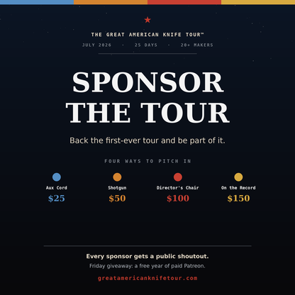 The Great American Knife Tour™ Sponsorship