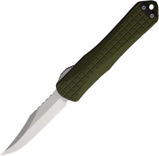 Heretic Manticore E Auto OTF Bowie OD Green, 3.0″ MagnaCut Blade, Aluminum Handle – Made in USA (H026BF2AGRN)