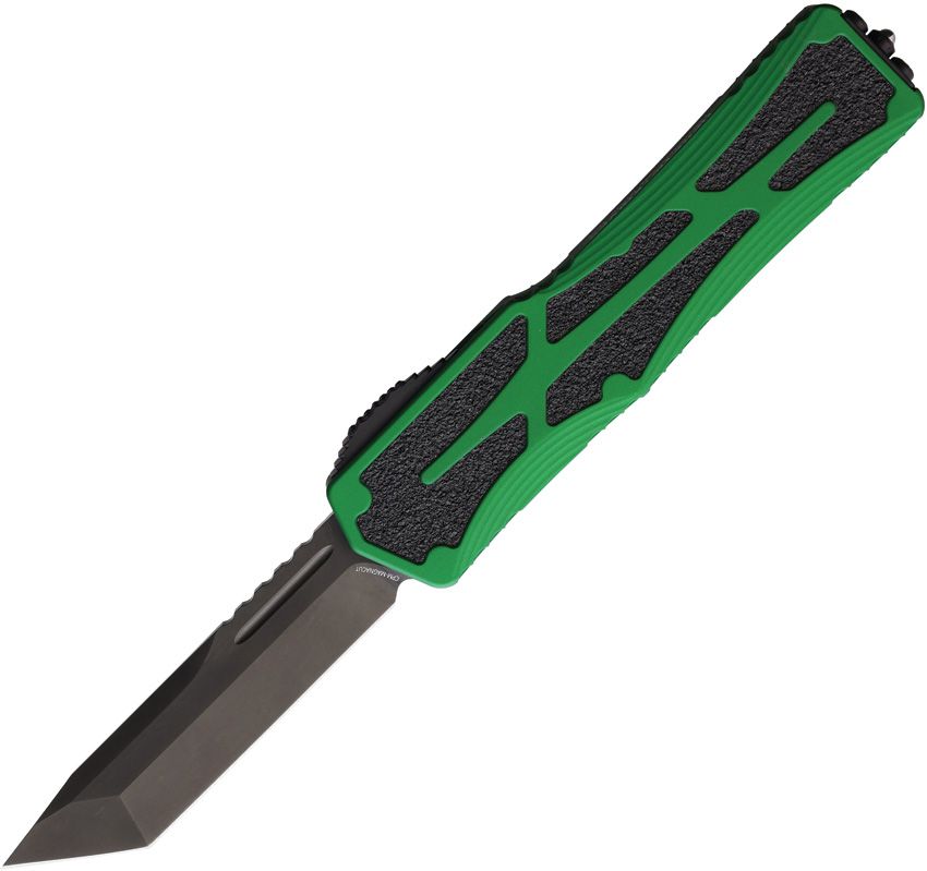 Heretic Colossus Auto OTF Toxic Green Aluminum, 3.5″ MagnaCut Tanto Blade, Made in USA (H0406ATXGRN)