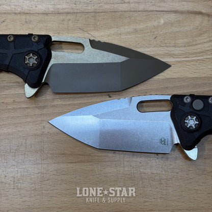 Heretic Martyr Tanto Manual Knife - Black Polymer, 3.5" Bronze MagnaCut Tanto, Button Lock - Made in USA (H057-7A)