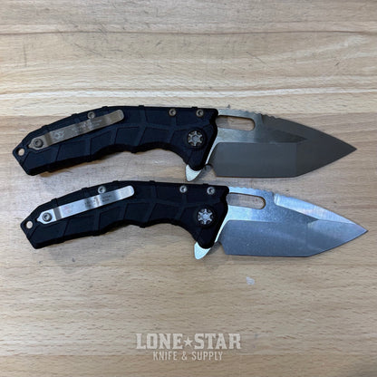 Heretic Martyr Tanto Manual Knife - Black Polymer, 3.5" Bronze MagnaCut Tanto, Button Lock - Made in USA (H057-7A)